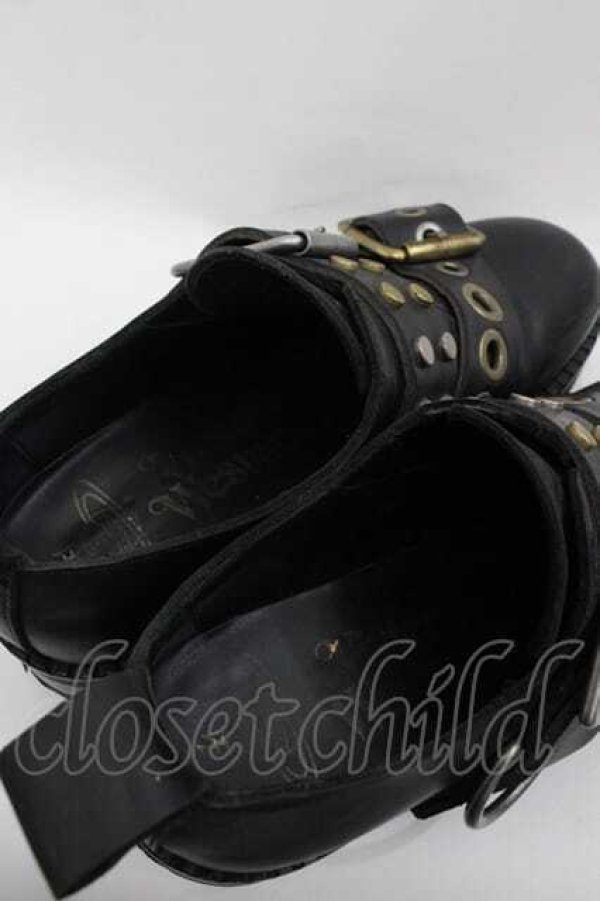 画像4: ヴィヴィアンウエストウッド 中古 / コンバットバックルブーツ 40 黒  I-25-11-19-040-sk-HD-ZI (4)