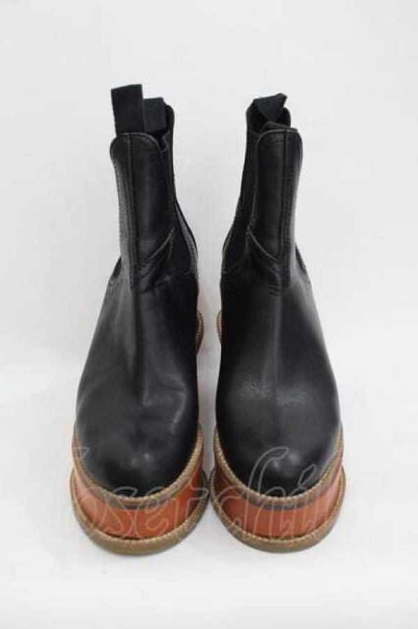画像2: ヴィヴィアンウエストウッド 中古 / サイドゴアブーツ 39 黒Ｘブラウン  I-25-11-19-041-sh-HD-ZI (2)