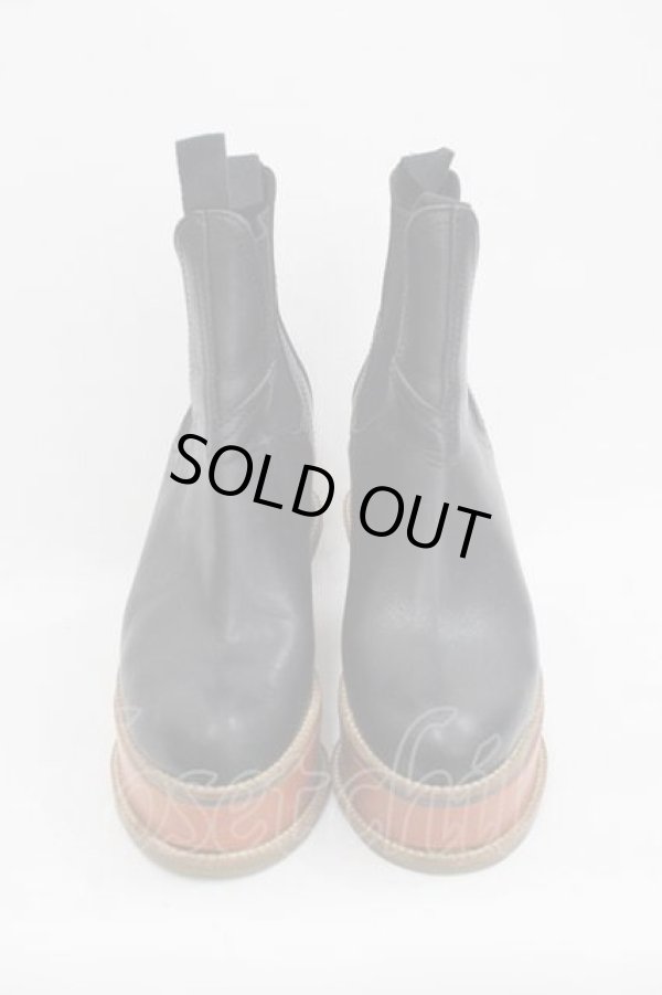 画像2: ヴィヴィアンウエストウッド 中古 / サイドゴアブーツ 39 黒Ｘブラウン  I-25-11-19-041-sh-HD-ZI (2)