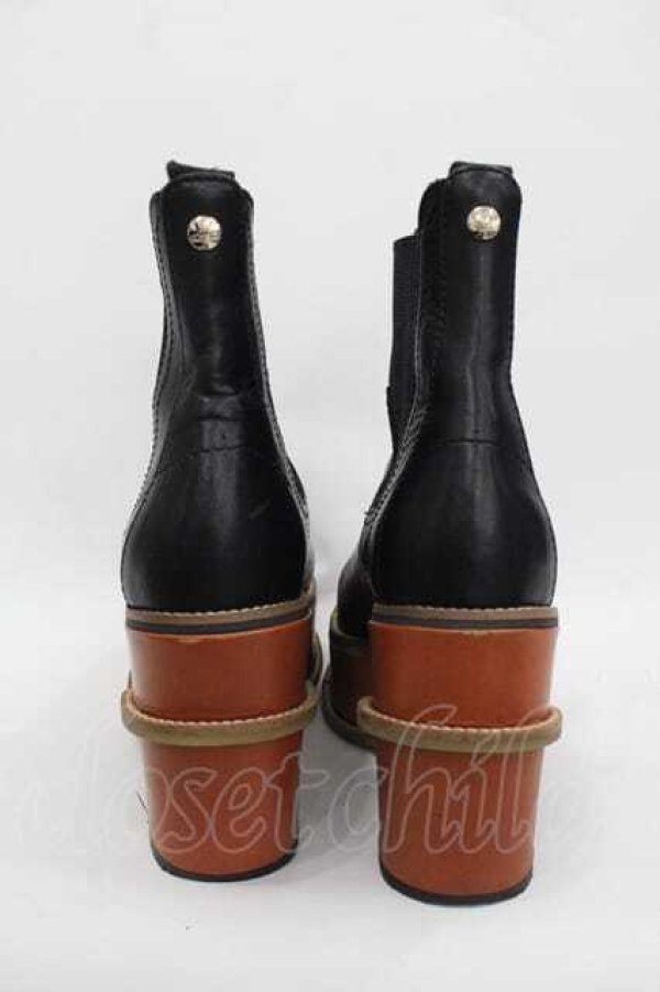 画像3: ヴィヴィアンウエストウッド 中古 / サイドゴアブーツ 39 黒Ｘブラウン  I-25-11-19-041-sh-HD-ZI (3)