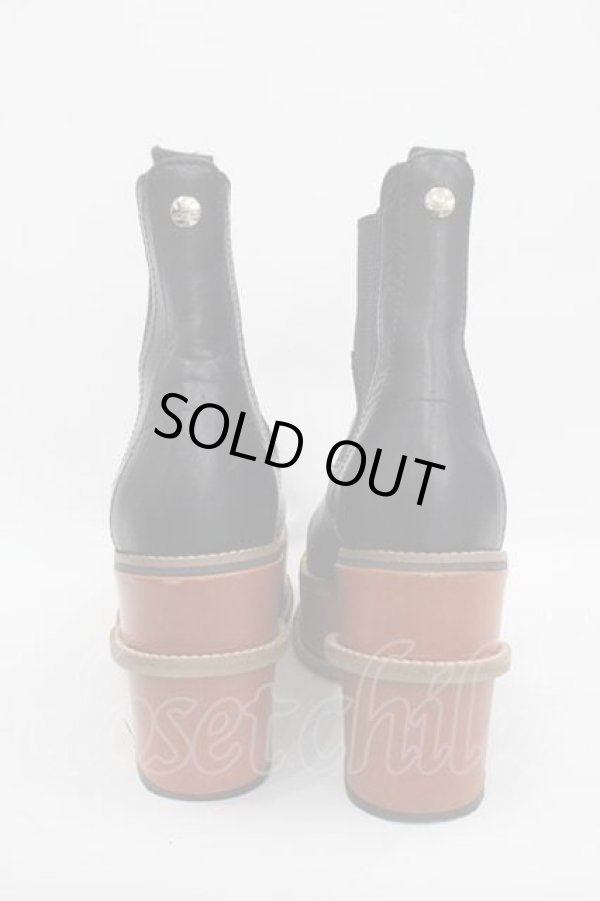 画像3: ヴィヴィアンウエストウッド 中古 / サイドゴアブーツ 39 黒Ｘブラウン  I-25-11-19-041-sh-HD-ZI (3)