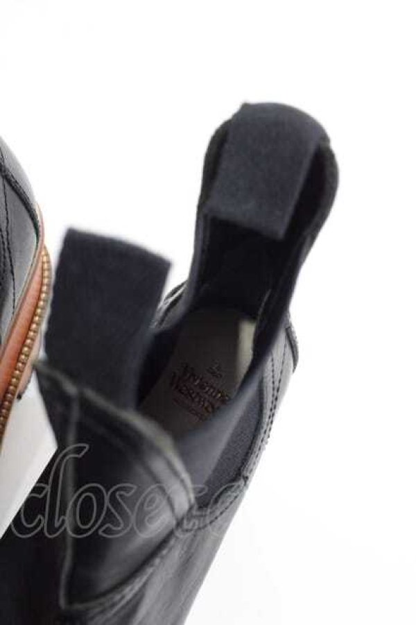 画像5: ヴィヴィアンウエストウッド 中古 / サイドゴアブーツ 39 黒Ｘブラウン  I-25-11-19-041-sh-HD-ZI (5)