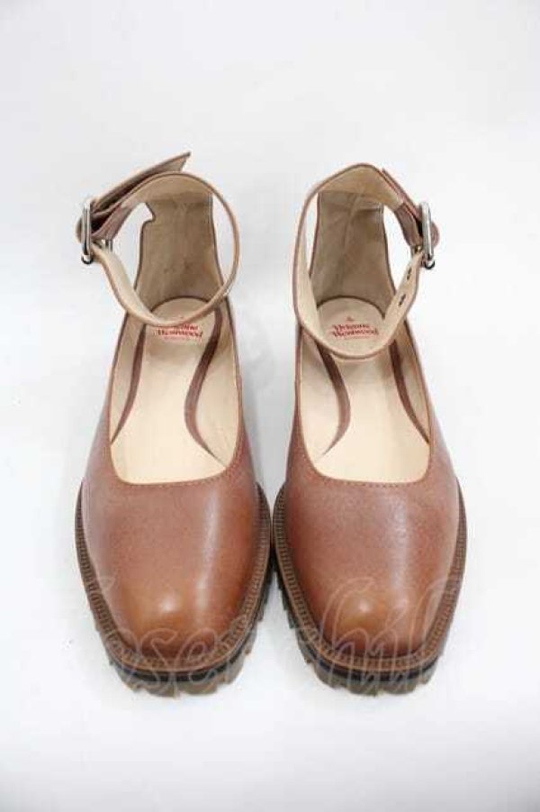 画像2: ヴィヴィアンウエストウッド 中古 / プラットホームベルトパンプス 40 ブラウン  I-25-11-19-043-sh-HD-ZI (2)