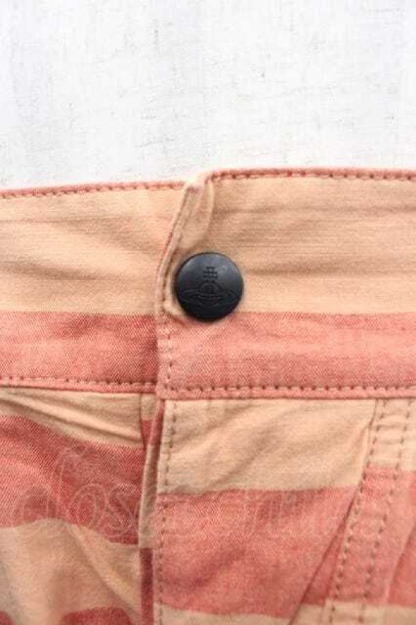 画像3: ヴィヴィアンウエストウッド 中古 / ボーダーパンツ 2 オレンジ  I-25-11-19-011-pa-HD-ZI (3)