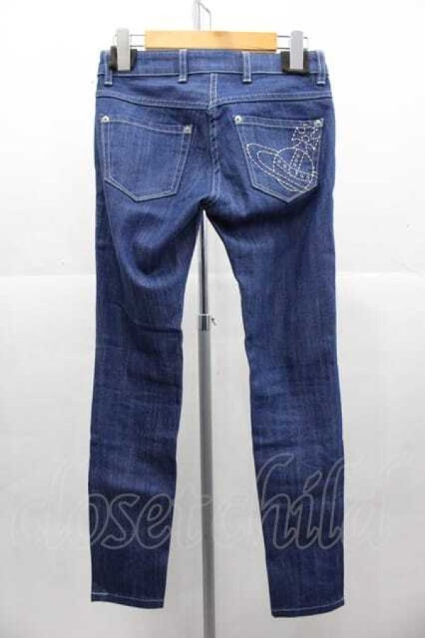 画像2: ヴィヴィアンウエストウッド 中古 / 後ロオーブステッチデニムパンツ 1 青デニム  I-25-11-19-013-pa-HD-ZI (2)