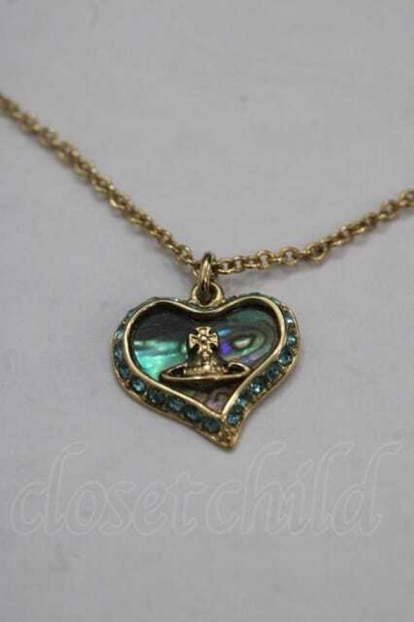 画像2: ヴィヴィアンウエストウッド 中古 / PETRAネックレス  青Ｘゴールド  I-25-11-19-015-ac-HD-ZI (2)