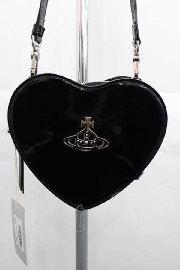画像2: ヴィヴィアンウエストウッド 中古 / LOUISE HEART CROSSBODY BAG（ルイーズハートクロスボディバッグ）  黒  I-25-11-19-017-ba-HD-ZI (2)