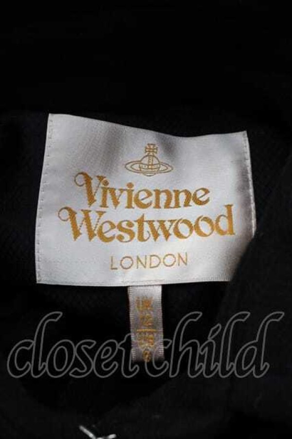 画像4: ヴィヴィアンウエストウッド 中古 / ベルトデザインロングコート UK12/US8 黒  I-25-12-10-025-co-HD-ZI (4)