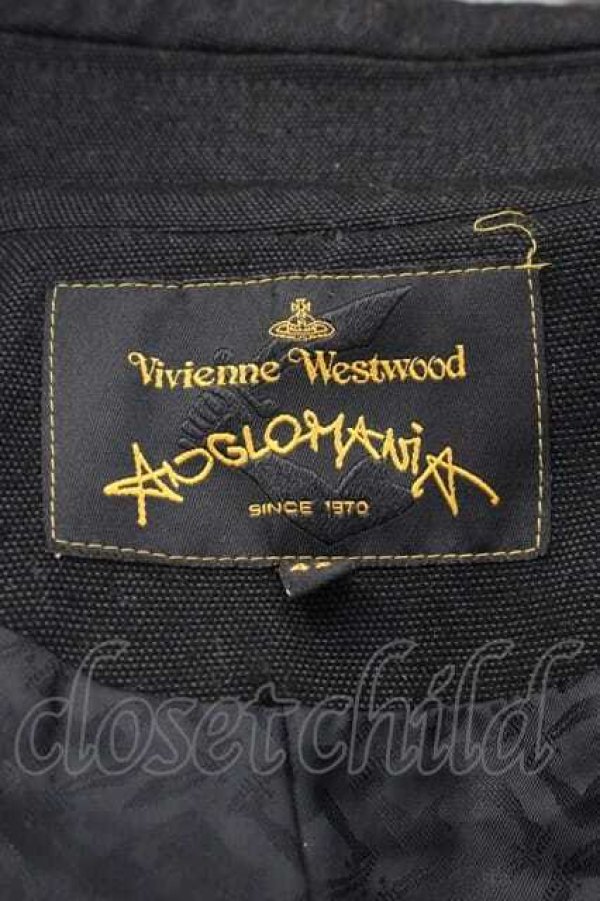 画像4: ANGLOMANIA 中古 / フロント変形ロングコート 42 黒  I-25-12-10-026-co-HD-ZI (4)