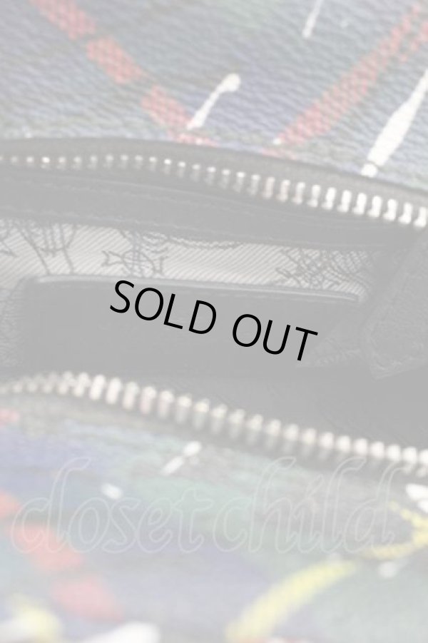 画像5: ヴィヴィアンウエストウッド 中古 / ペイントチェックヤスミンバッグ  グリーンＸネイビー  I-25-12-10-032-ba-HD-ZI (5)