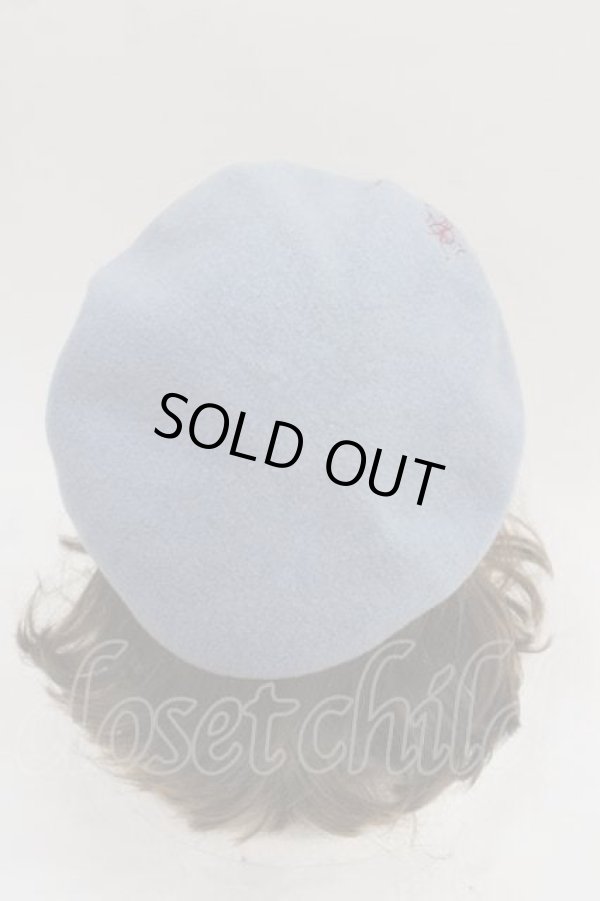 画像3: ヴィヴィアンウエストウッド 中古 / グラフィティオーブ刺繍ベレー帽  サックス  I-25-12-10-036-gd-HD-ZI (3)