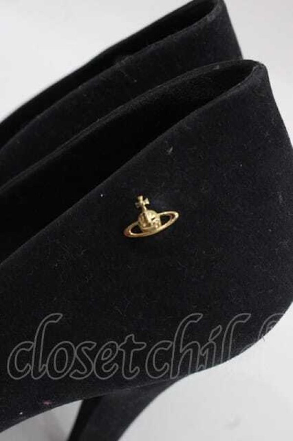 画像4: ヴィヴィアンウエストウッド×Melissa 中古 / /オーブモチーフヒールパンプス 23.5CM 黒  I-25-12-10-039-sh-HD-ZI (4)