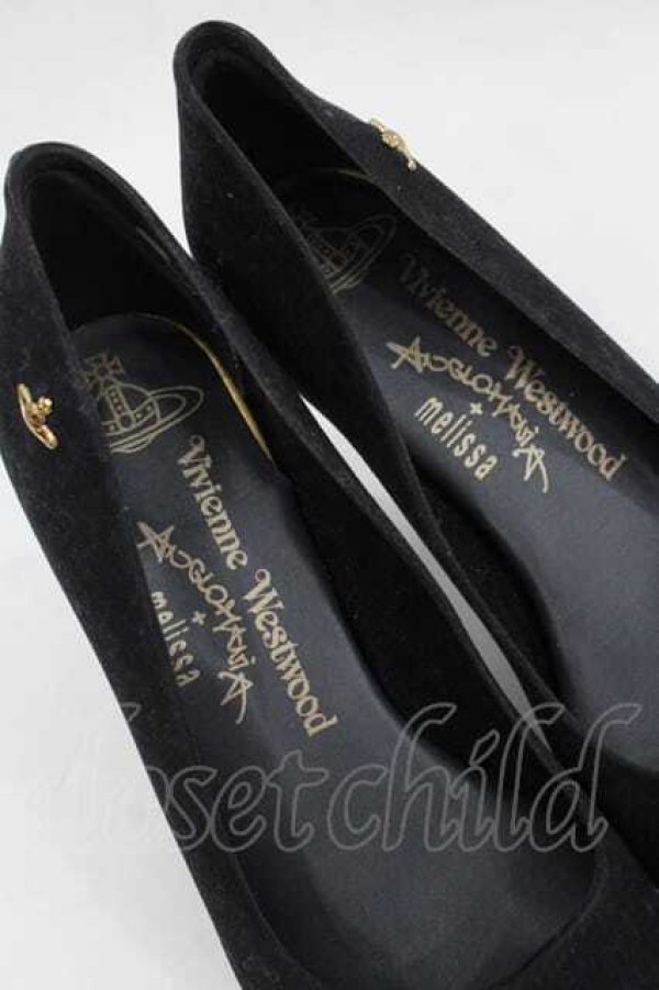 画像5: ヴィヴィアンウエストウッド×Melissa 中古 / /オーブモチーフヒールパンプス 23.5CM 黒  I-25-12-10-039-sh-HD-ZI (5)