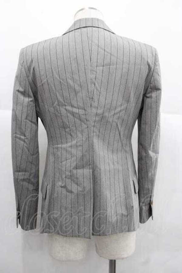 画像2: ヴィヴィアンウエストウッド MAN 中古 / ストライプジャケット 44 グレーＸ黒  I-25-12-10-001-jc-HD-ZI (2)
