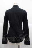 画像2: ヴィヴィアンウエストウッド 中古 / 裾カラーオーブ刺繍高襟シャツ 38 黒  I-25-12-10-005-bl-HD-ZI (2)