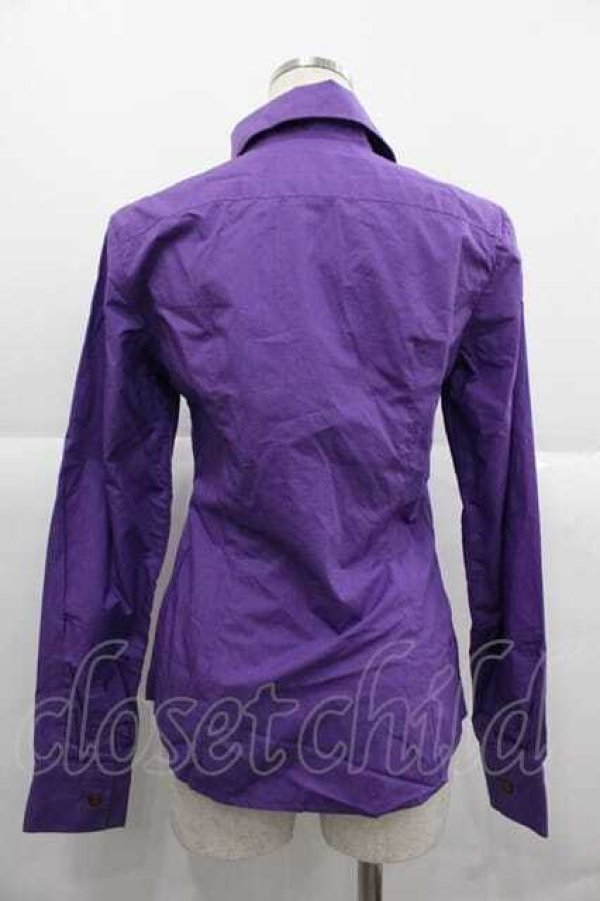 画像2: ヴィヴィアンウエストウッド 中古 / カラーオーブ刺繍シャツ I パープル  I-25-12-10-008-bl-HD-ZI (2)