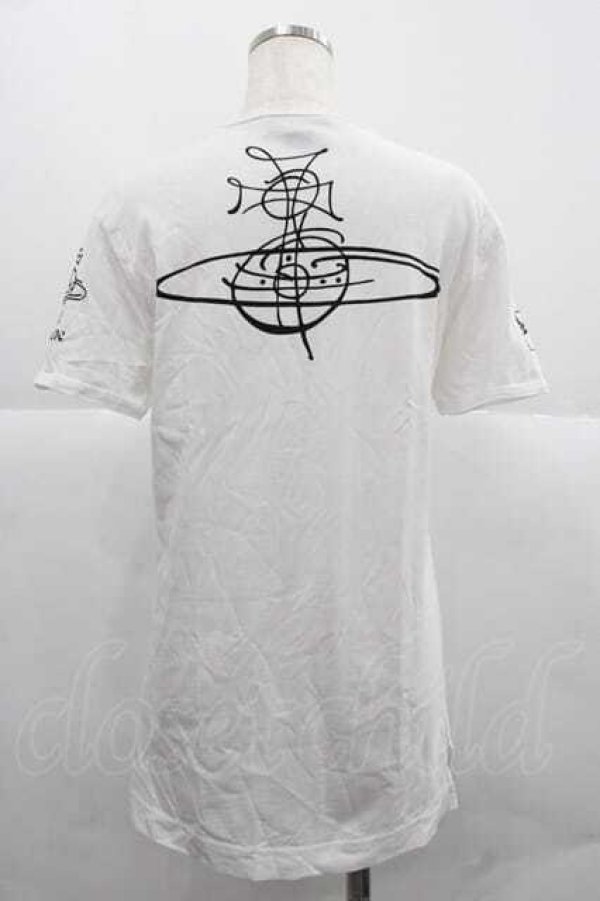 画像2: ヴィヴィアンウエストウッド 中古 / クロックptTシャツ M 白Ｘ黒  I-25-12-10-009-ts-HD-ZI (2)
