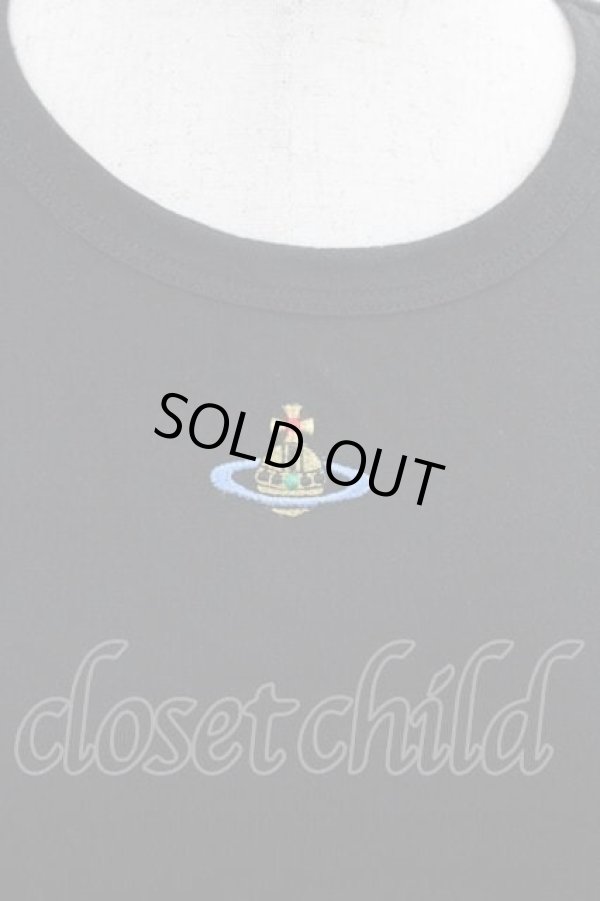 画像3: ヴィヴィアンウエストウッド 中古 / カラーオーブ刺繍半袖カットソー S 黒  I-25-12-10-011-to-HD-ZI (3)