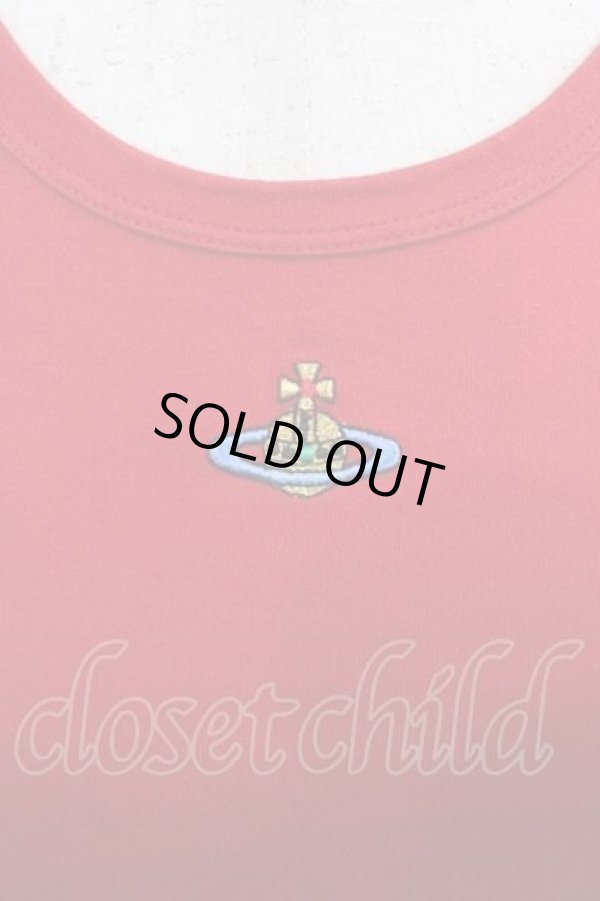 画像3: ヴィヴィアンウエストウッド 中古 / カラーオーブ刺繍半袖トップス S 赤  I-25-12-10-012-to-HD-ZI (3)