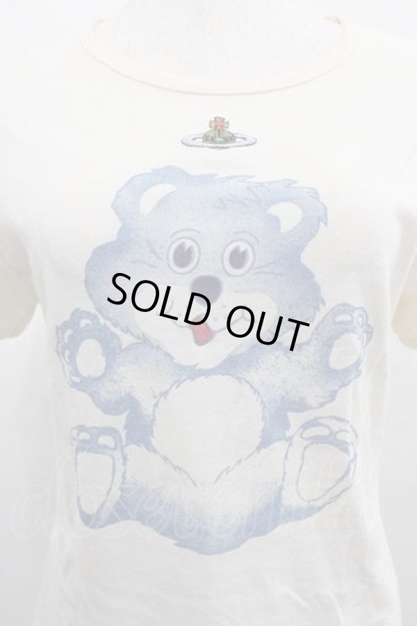 画像3: ヴィヴィアンウエストウッド 中古 / TS/テディベアTシャツ S アイボリーＸアオ  I-25-12-10-013-ts-HD-ZI (3)