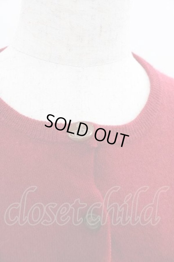 画像4: ヴィヴィアンウエストウッド 中古 / 単色オーブ刺繍ニットカーディガン 2 赤  I-25-12-10-016-to-HD-ZI (4)