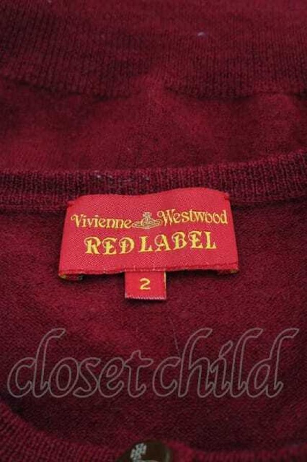 画像5: ヴィヴィアンウエストウッド 中古 / 単色オーブ刺繍ニットカーディガン 2 赤  I-25-12-10-016-to-HD-ZI (5)