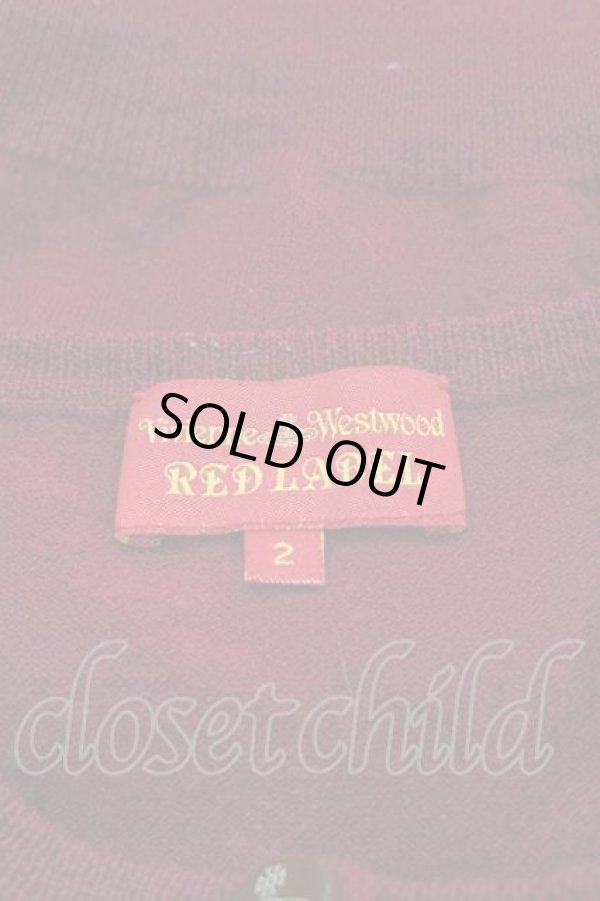 画像5: ヴィヴィアンウエストウッド 中古 / 単色オーブ刺繍ニットカーディガン 2 赤  I-25-12-10-016-to-HD-ZI (5)