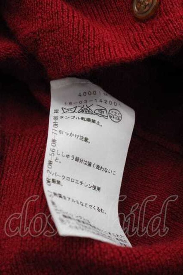 画像6: ヴィヴィアンウエストウッド 中古 / 単色オーブ刺繍ニットカーディガン 2 赤  I-25-12-10-016-to-HD-ZI (6)