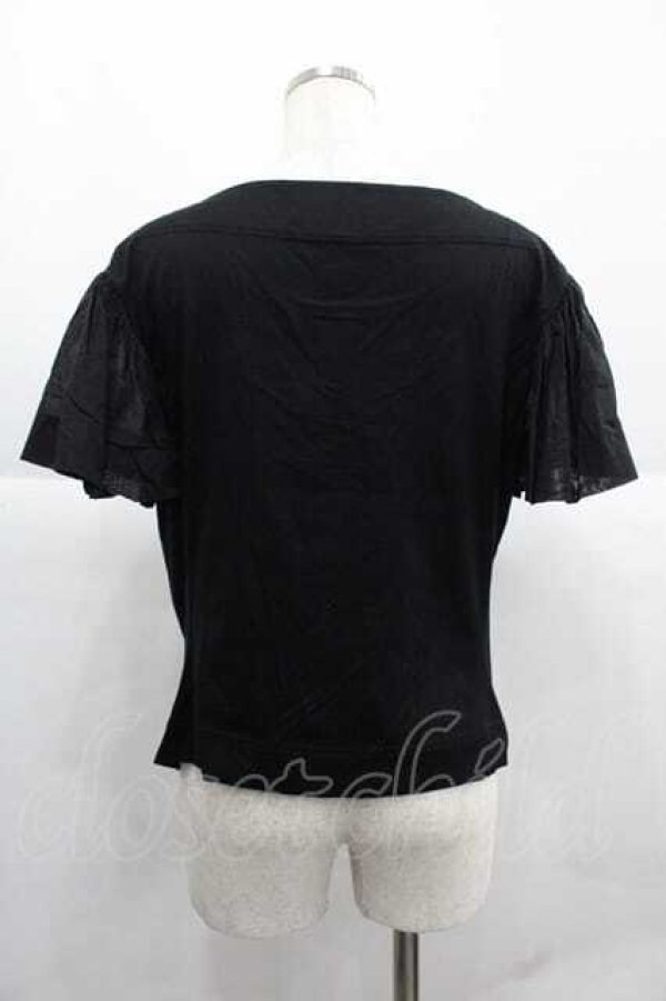 画像2: ヴィヴィアンウエストウッド 中古 / スリーブ切替ドレープカットソー 00 黒  I-25-12-10-017-to-HD-ZI (2)