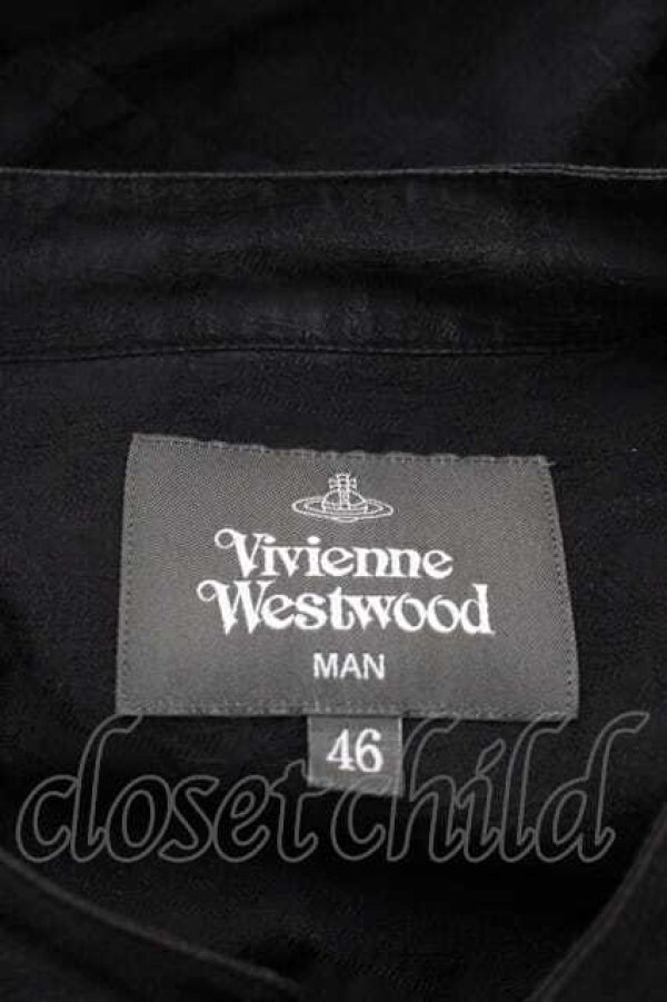 画像5: ヴィヴィアンウエストウッド MAN 中古 / ORBジャカード ビブシャツ 46 黒  I-25-12-10-002-bl-HD-ZI (5)