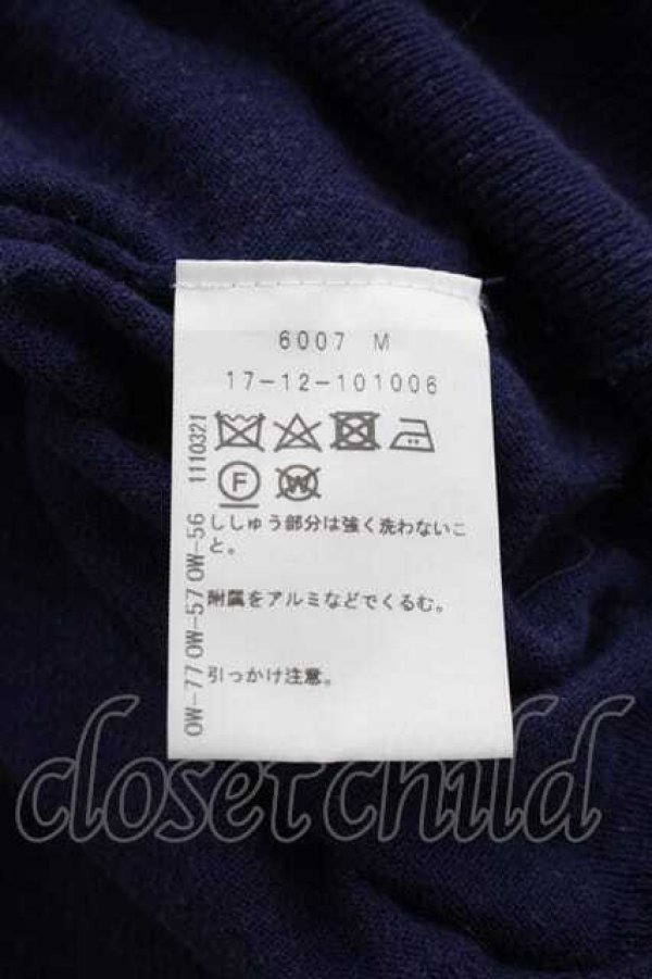 画像6: ヴィヴィアンウエストウッド 中古 / 単色オーブ刺繍ニットカーディガン 2 ネイビーＸ赤  I-25-12-10-019-to-HD-ZI (6)