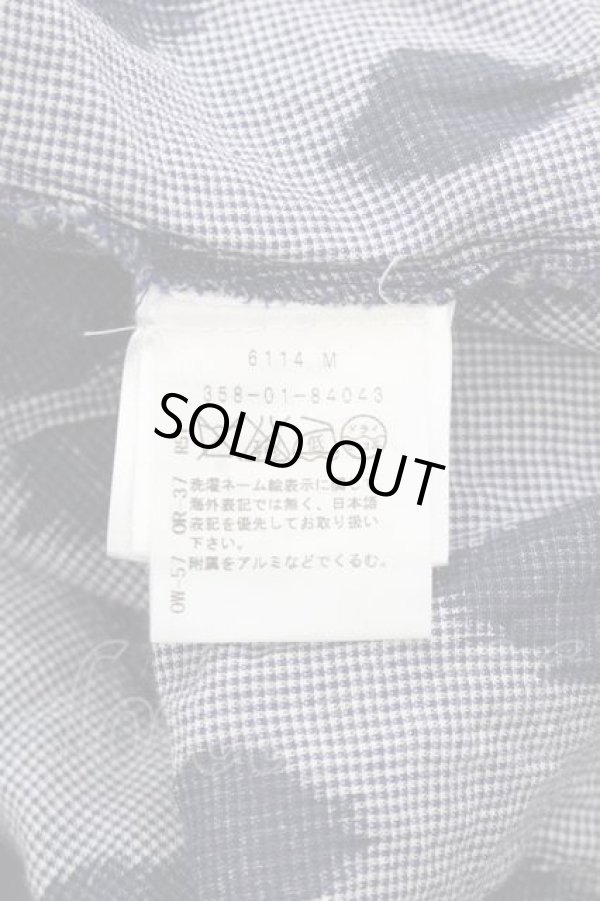 画像4: ANGLOMANIA 中古 / レオパード風半袖ブラウス 42 紺  I-25-12-24-002-bl-HD-ZI (4)