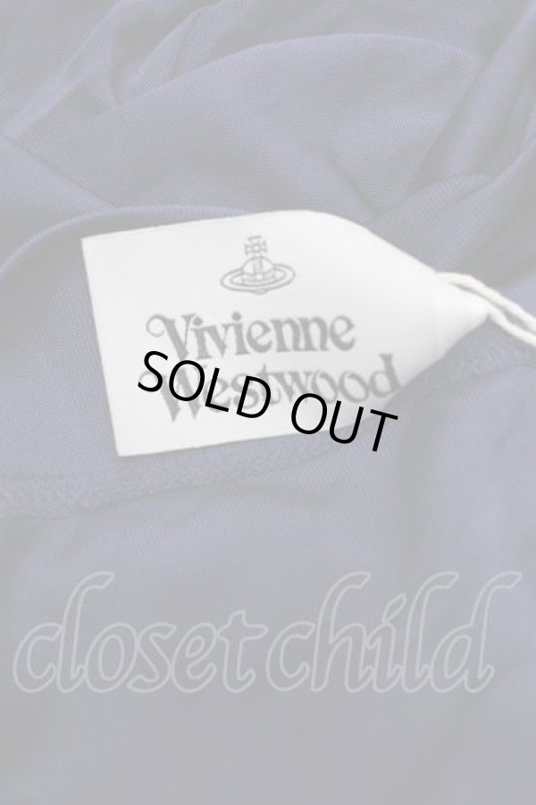 画像4: ヴィヴィアンウエストウッド 中古 / サテンロング半袖ワンピース M ネイビー  I-25-12-24-021-op-HD-ZI (4)