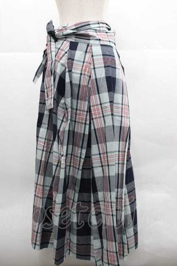 画像2: ヴィヴィアンウエストウッド 中古 / チェックロングスカート 02 サックス  I-25-12-24-027-sk-HD-ZI (2)