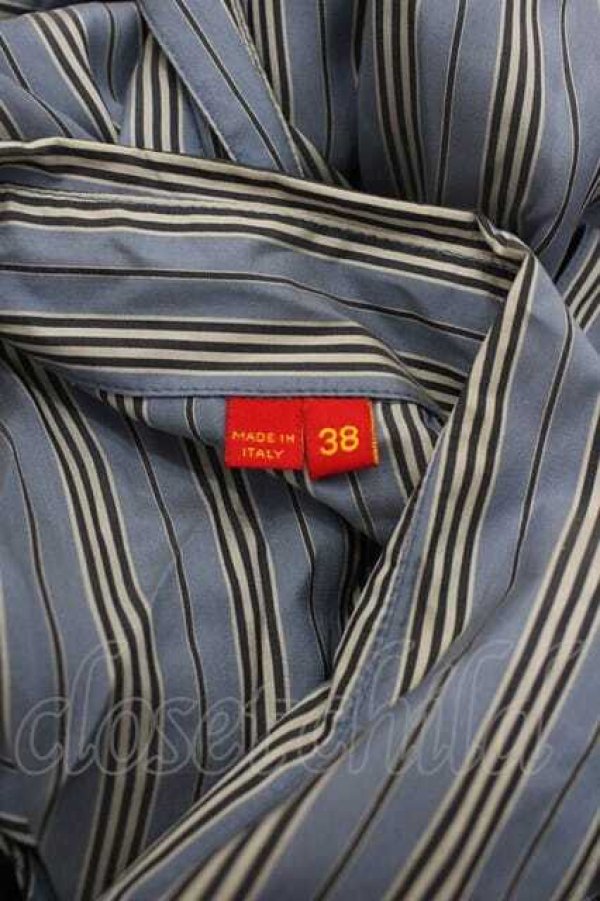 画像3: ヴィヴィアンウエストウッド 中古 / ストライプシースルーブラウス 38 グレーＸ黒  I-25-12-24-003-bl-HD-ZI (3)