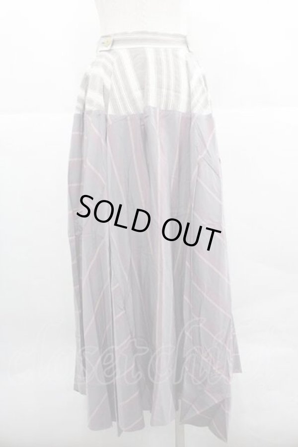 画像2: ヴィヴィアンウエストウッド 中古 / ストライプ切リ替エロングスカート UK8 ゴールド  I-25-12-24-028-sk-HD-ZI (2)