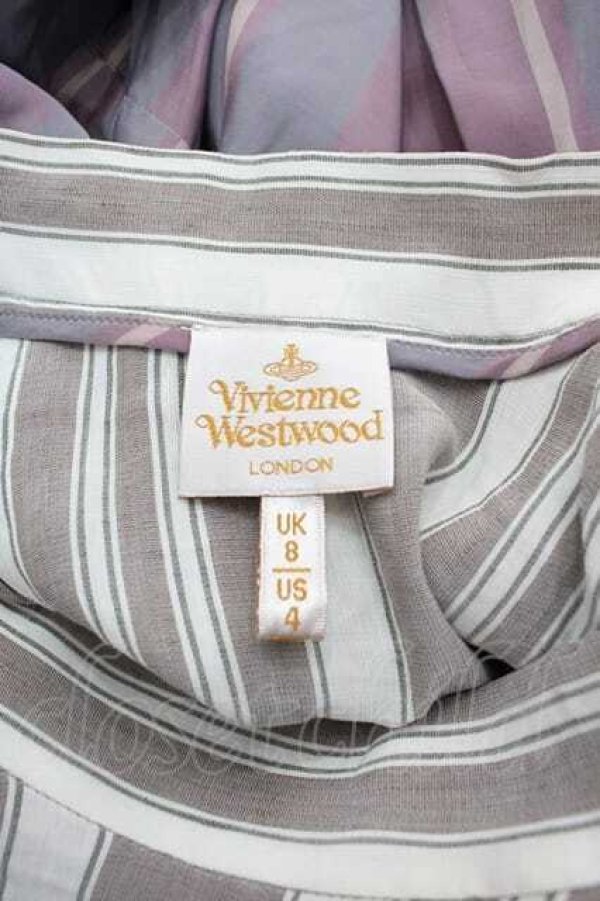 画像3: ヴィヴィアンウエストウッド 中古 / ストライプ切リ替エロングスカート UK8 ゴールド  I-25-12-24-028-sk-HD-ZI (3)