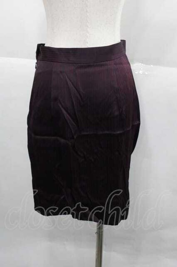 画像2: ヴィヴィアンウエストウッド 中古 / ストライプ変形タイトスカート 40 ボルドー  I-25-12-24-030-sk-HD-ZI (2)