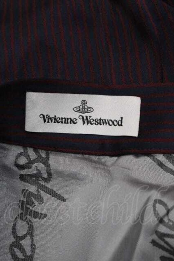 画像3: ヴィヴィアンウエストウッド 中古 / ストライプ変形タイトスカート 40 ボルドー  I-25-12-24-030-sk-HD-ZI (3)