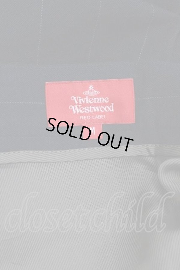 画像3: ヴィヴィアンウエストウッド 中古 / チェック切リ替エロングスカート M 紺  I-25-12-24-031-sk-HD-ZI (3)