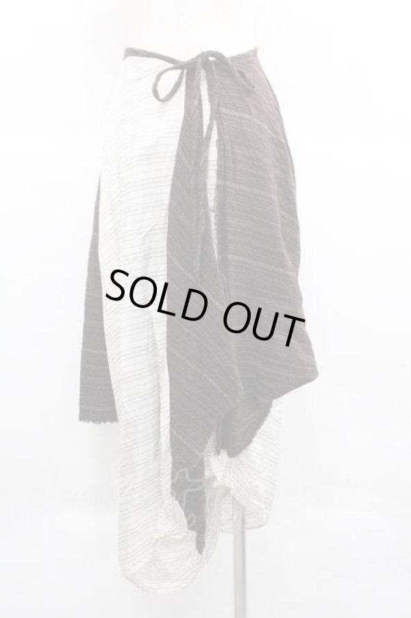 画像2: ヴィヴィアンウエストウッド 中古 / ウエストリボンボーダー切リ替エスカート UK10 ブラウンＸ白  I-25-12-24-032-sk-HD-ZI (2)