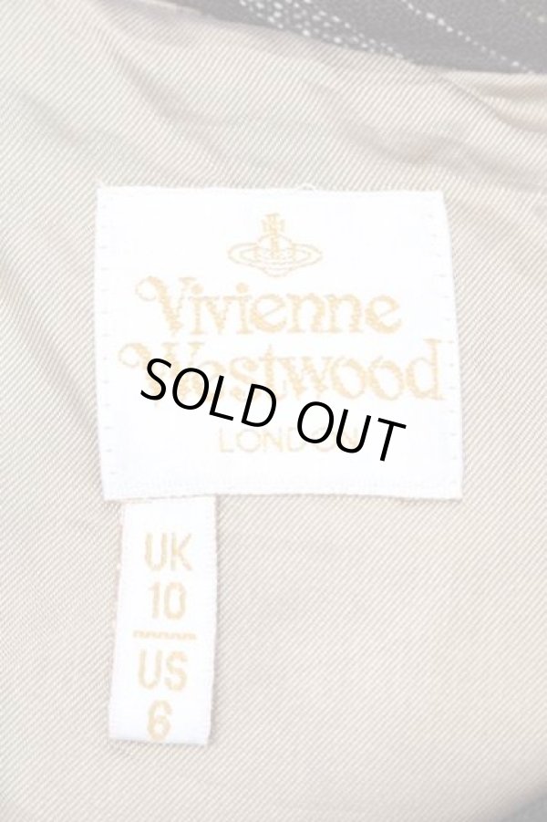 画像3: ヴィヴィアンウエストウッド 中古 / ウエストリボンボーダー切リ替エスカート UK10 ブラウンＸ白  I-25-12-24-032-sk-HD-ZI (3)