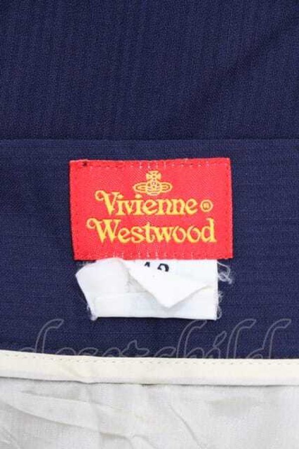 画像3: ヴィヴィアンウエストウッド 中古 / ストライプ地タイトスカート 42 紺  I-25-12-24-033-sk-HD-ZI (3)