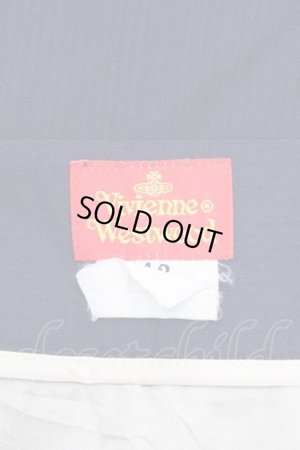 画像3: ヴィヴィアンウエストウッド 中古 / ストライプ地タイトスカート 42 紺  I-25-12-24-033-sk-HD-ZI (3)