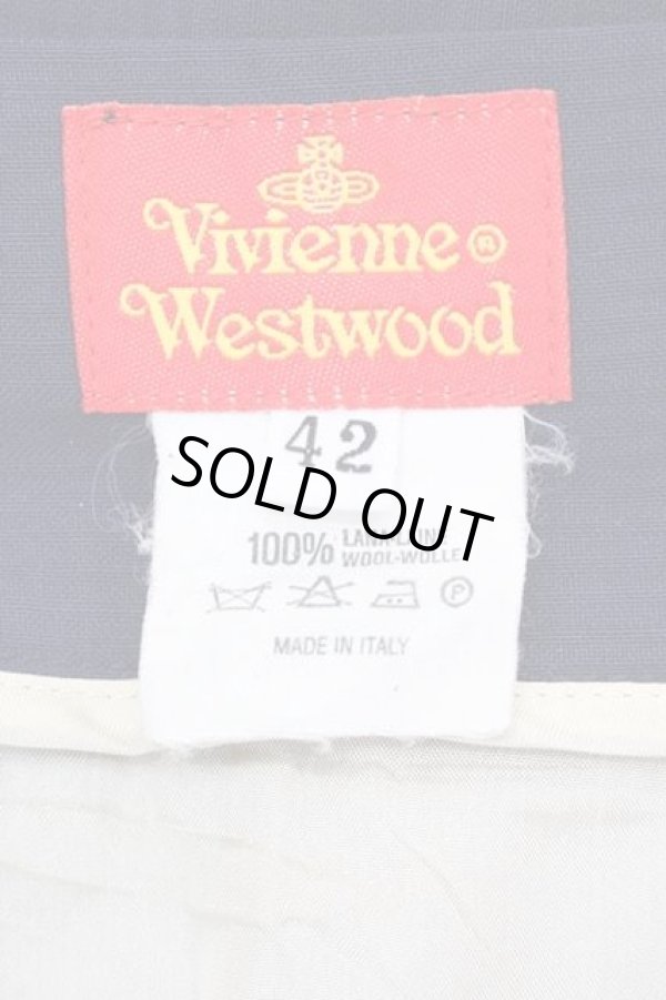 画像4: ヴィヴィアンウエストウッド 中古 / ストライプ地タイトスカート 42 紺  I-25-12-24-033-sk-HD-ZI (4)