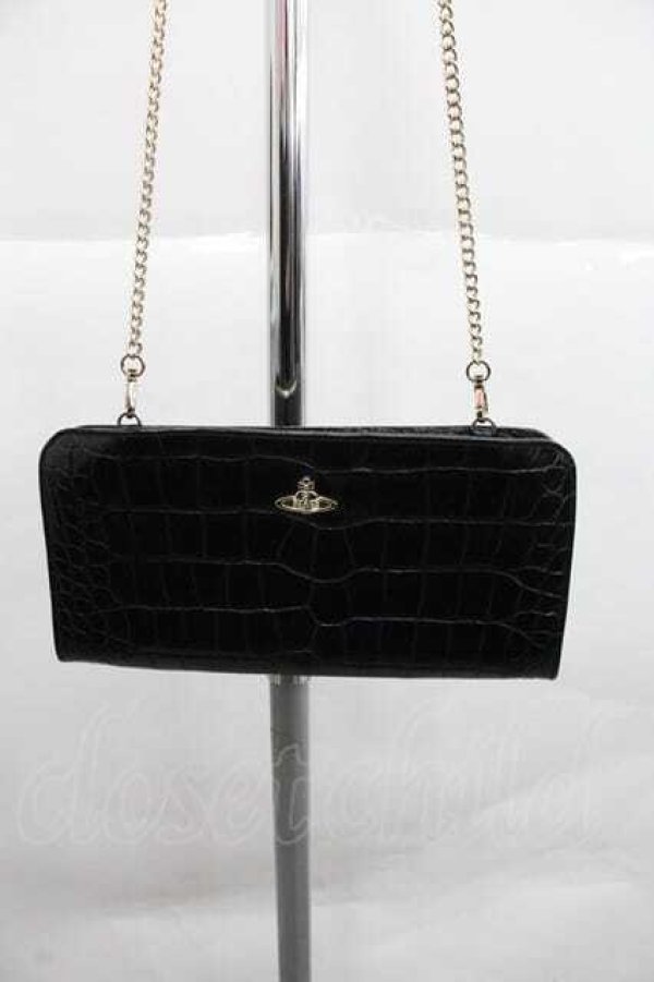 画像2: ヴィヴィアンウエストウッド 中古 / チェーンショルダーバッグ  黒  I-25-12-24-040-ba-HD-ZI (2)