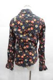 画像3: ヴィヴィアンウエストウッド 中古 / 花柄ブラウス UK10 黒Ｘオレンジ  I-25-12-24-004-bl-HD-ZI (3)