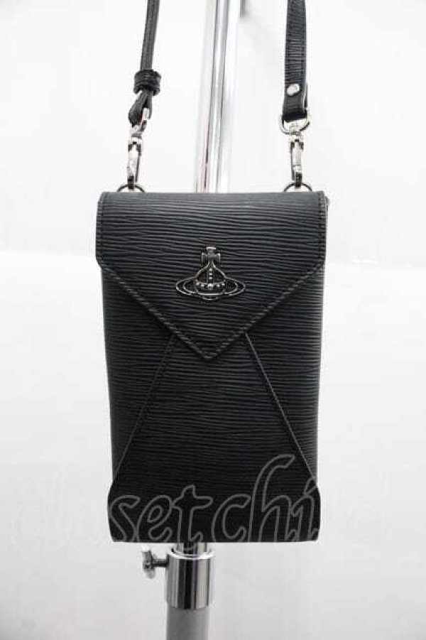 画像2: ヴィヴィアンウエストウッド 中古 / POLLY PHONE CROSSBODY  黒  I-25-12-24-042-gd-HD-ZI (2)