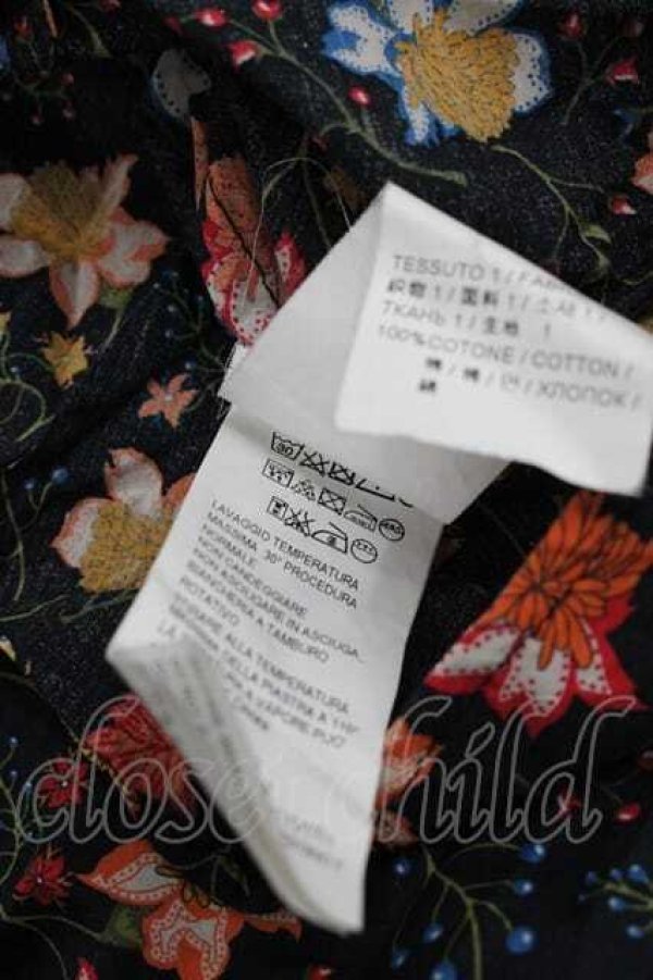 画像6: ヴィヴィアンウエストウッド 中古 / 花柄ブラウス UK10 黒Ｘオレンジ  I-25-12-24-004-bl-HD-ZI (6)