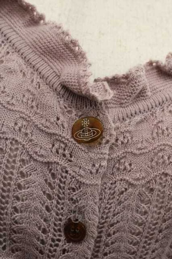 画像2: ヴィヴィアンウエストウッド 中古 / 透カシニットカーディガン  ピンク  I-25-12-24-005-to-HD-ZI (2)